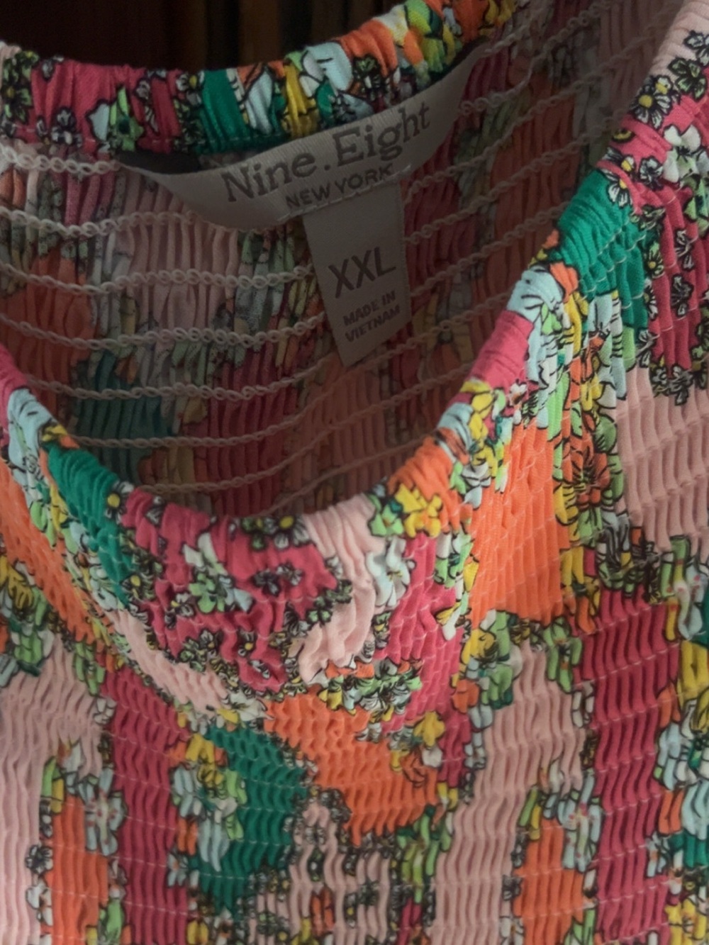 Pink Floral Smocked Women's Dress